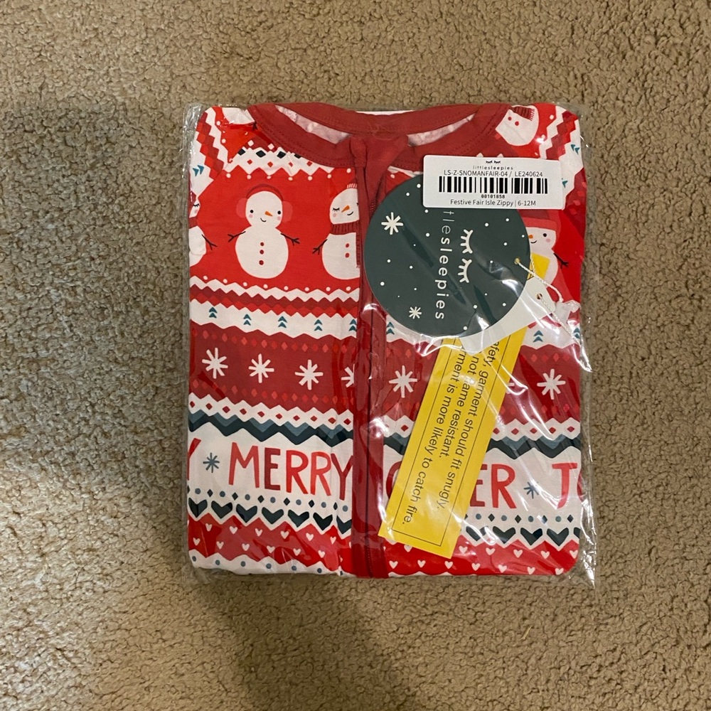 Little Sleepies Red Snowman Pajama Set